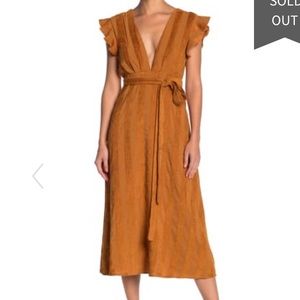 Line & Dot Brynn Flutter Sleeve Waist Tie Dress